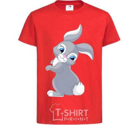 Kids T-shirt A rabbit with a tail red фото