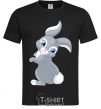 Men's T-Shirt A rabbit with a tail black фото