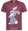 Men's T-Shirt A rabbit with a tail burgundy фото