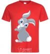 Men's T-Shirt A rabbit with a tail red фото