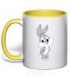 Mug with a colored handle Little Bucks Bunny yellow фото