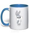 Mug with a colored handle Little Bucks Bunny royal-blue фото