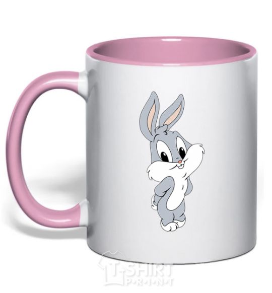 Mug with a colored handle Little Bucks Bunny light-pink фото