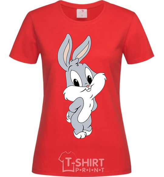 Women's T-shirt Little Bucks Bunny red фото