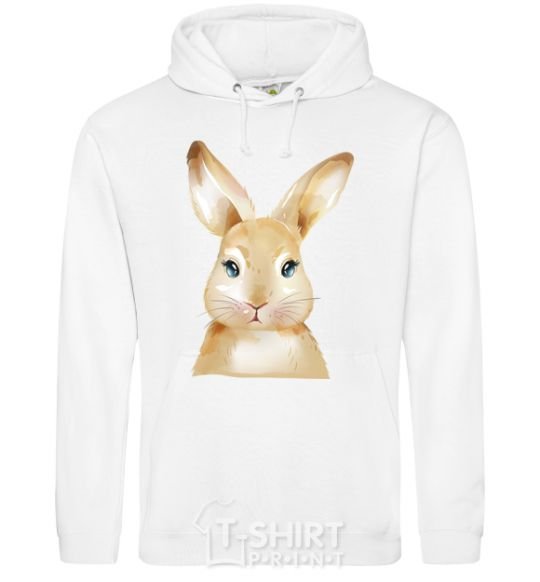 Men`s hoodie Red rabbit White фото