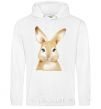 Men`s hoodie Red rabbit White фото