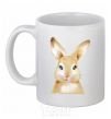 Ceramic mug Red rabbit White фото