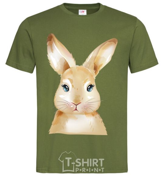 Мужская футболка Рыжий кролик Оливковый фото