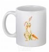 Ceramic mug Rabbit and carrots White фото