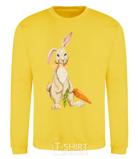 Sweatshirt Rabbit and carrots yellow фото