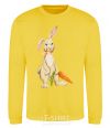 Sweatshirt Rabbit and carrots yellow фото