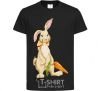Kids T-shirt Rabbit and carrots black фото