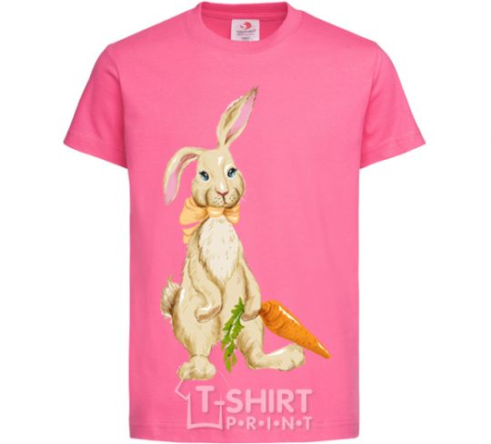 Kids T-shirt Rabbit and carrots heliconia фото