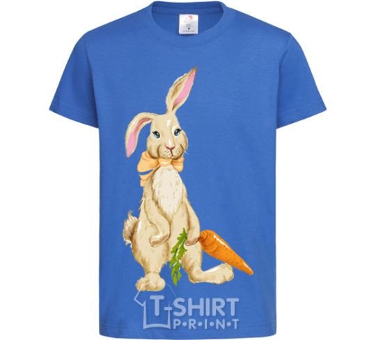 Kids T-shirt Rabbit and carrots royal-blue фото