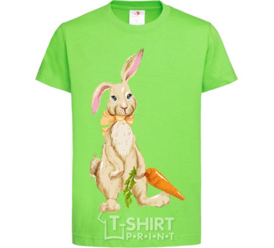 Kids T-shirt Rabbit and carrots orchid-green фото