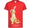 Kids T-shirt Rabbit and carrots red фото