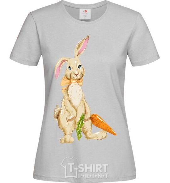 Women's T-shirt Rabbit and carrots grey фото