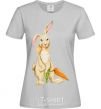 Women's T-shirt Rabbit and carrots grey фото