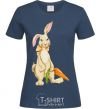 Women's T-shirt Rabbit and carrots navy-blue фото