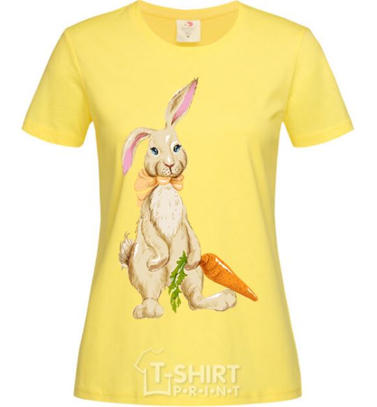 Women's T-shirt Rabbit and carrots cornsilk фото