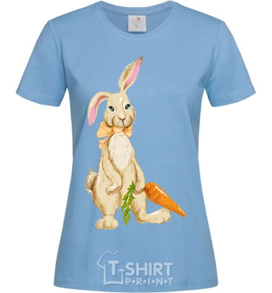 Women's T-shirt Rabbit and carrots sky-blue фото