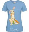 Women's T-shirt Rabbit and carrots sky-blue фото