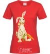 Women's T-shirt Rabbit and carrots red фото