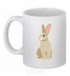 Ceramic mug Beige hare White фото