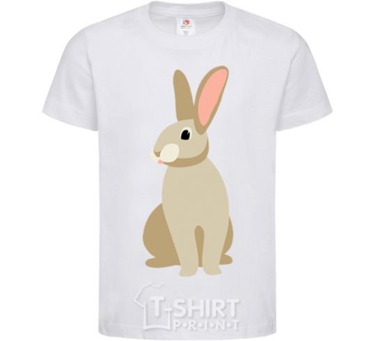 Kids T-shirt Beige hare White фото