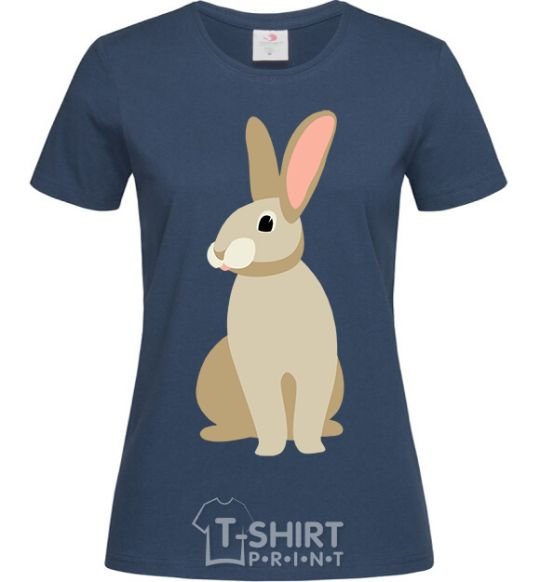 Women's T-shirt Beige hare navy-blue фото