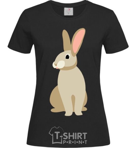 Women's T-shirt Beige hare black фото