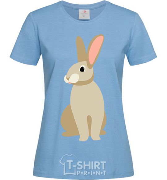 Women's T-shirt Beige hare sky-blue фото