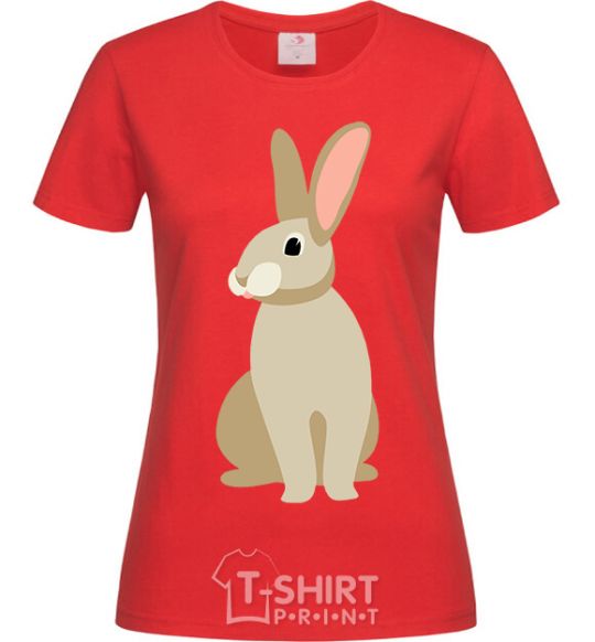 Women's T-shirt Beige hare red фото