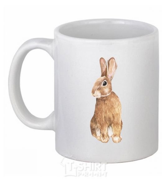 Ceramic mug Steppe hare White фото