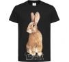 Kids T-shirt Steppe hare black фото