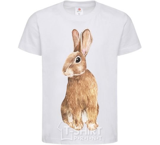 Kids T-shirt Steppe hare White фото