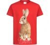 Kids T-shirt Steppe hare red фото