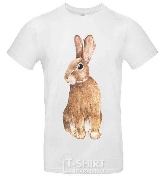 Men's T-Shirt Steppe hare White фото