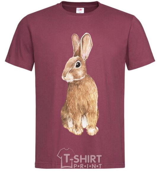 Men's T-Shirt Steppe hare burgundy фото