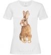 Women's T-shirt Steppe hare White фото