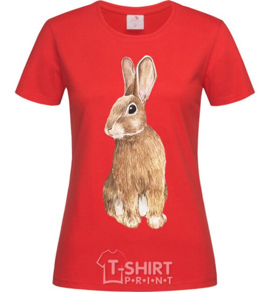 Women's T-shirt Steppe hare red фото