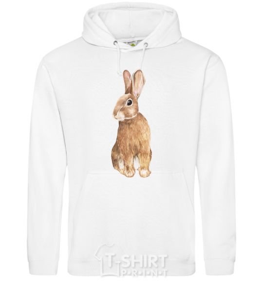 Men`s hoodie Steppe hare White фото