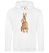 Men`s hoodie Steppe hare White фото