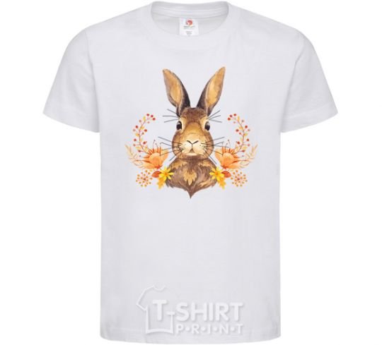 Kids T-shirt Autumn hare White фото