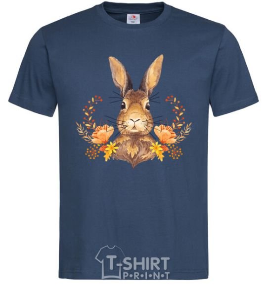 Men's T-Shirt Autumn hare navy-blue фото