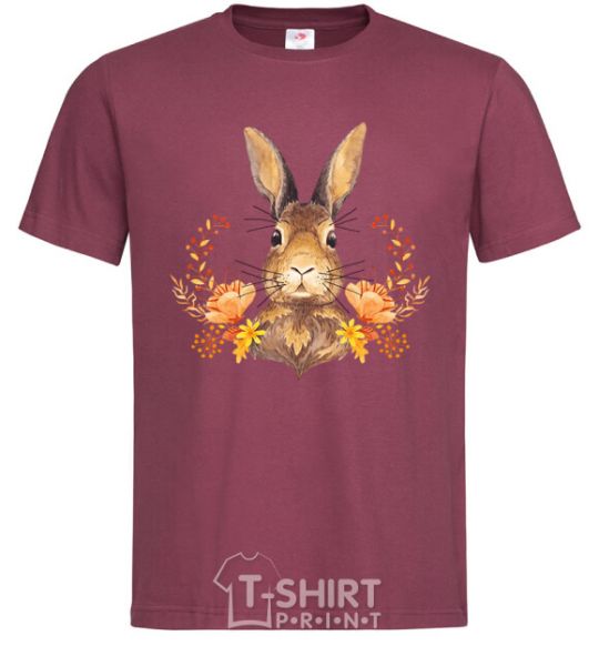 Men's T-Shirt Autumn hare burgundy фото