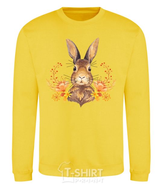 Sweatshirt Autumn hare yellow фото