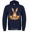 Men`s hoodie Autumn hare navy-blue фото