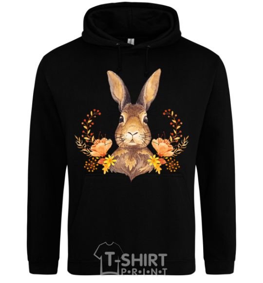 Men`s hoodie Autumn hare black фото