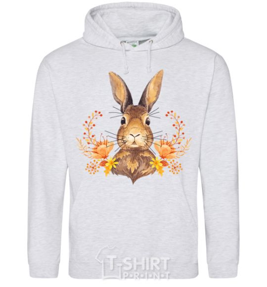 Men`s hoodie Autumn hare sport-grey фото